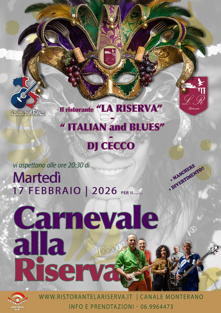 Carnevale 2026 Ristorante La Riserva Canale